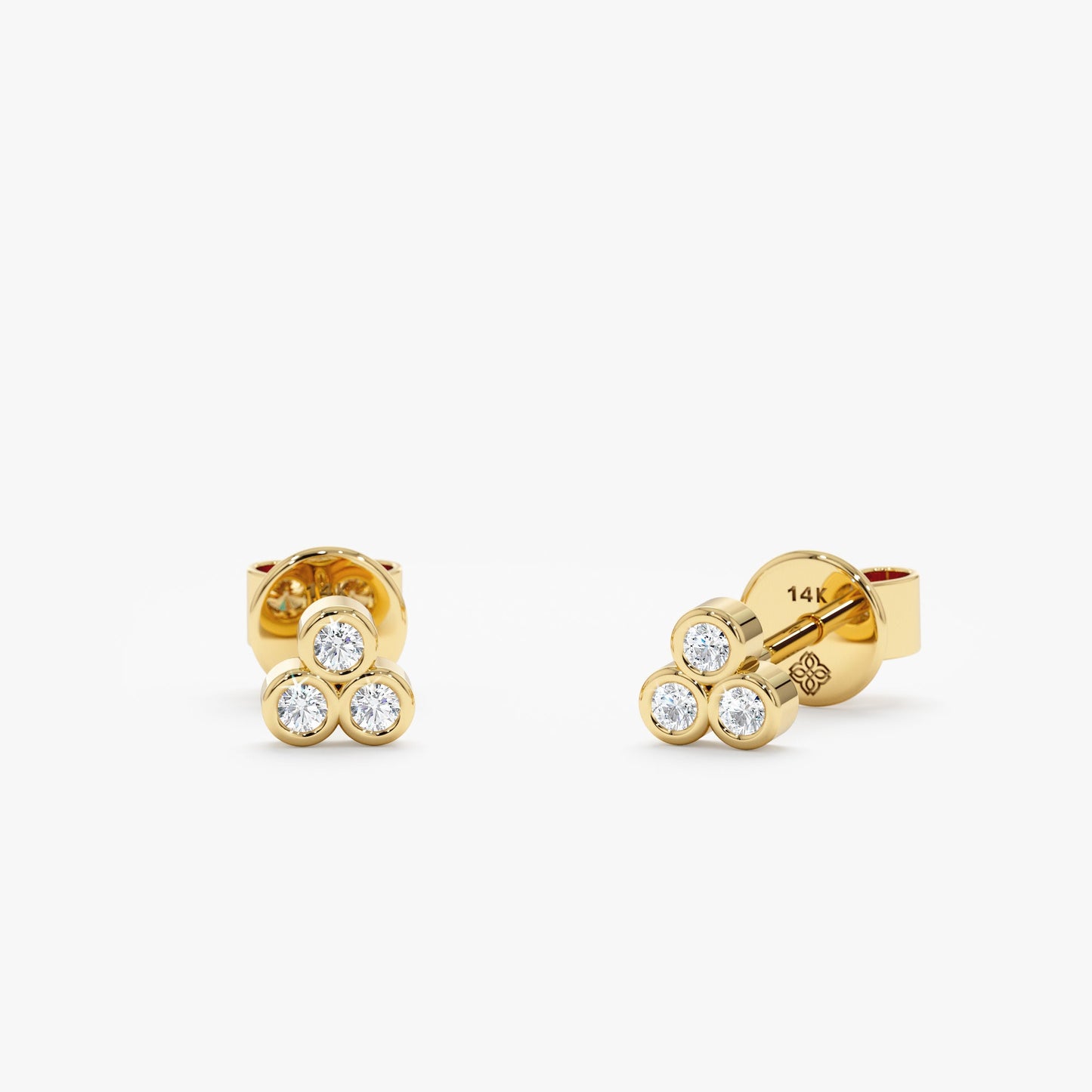 1.0 CT Round Bezel Solitaire Lab Grown Diamond Earrings