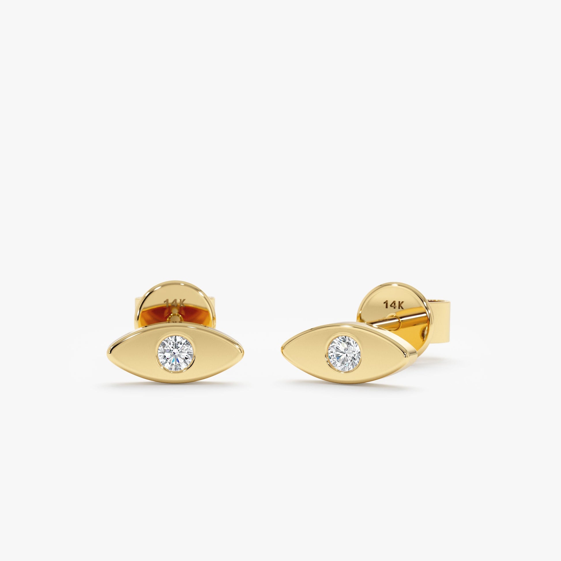 1.0 CT Round Bezel Solitaire Lab Grown Diamond Earrings