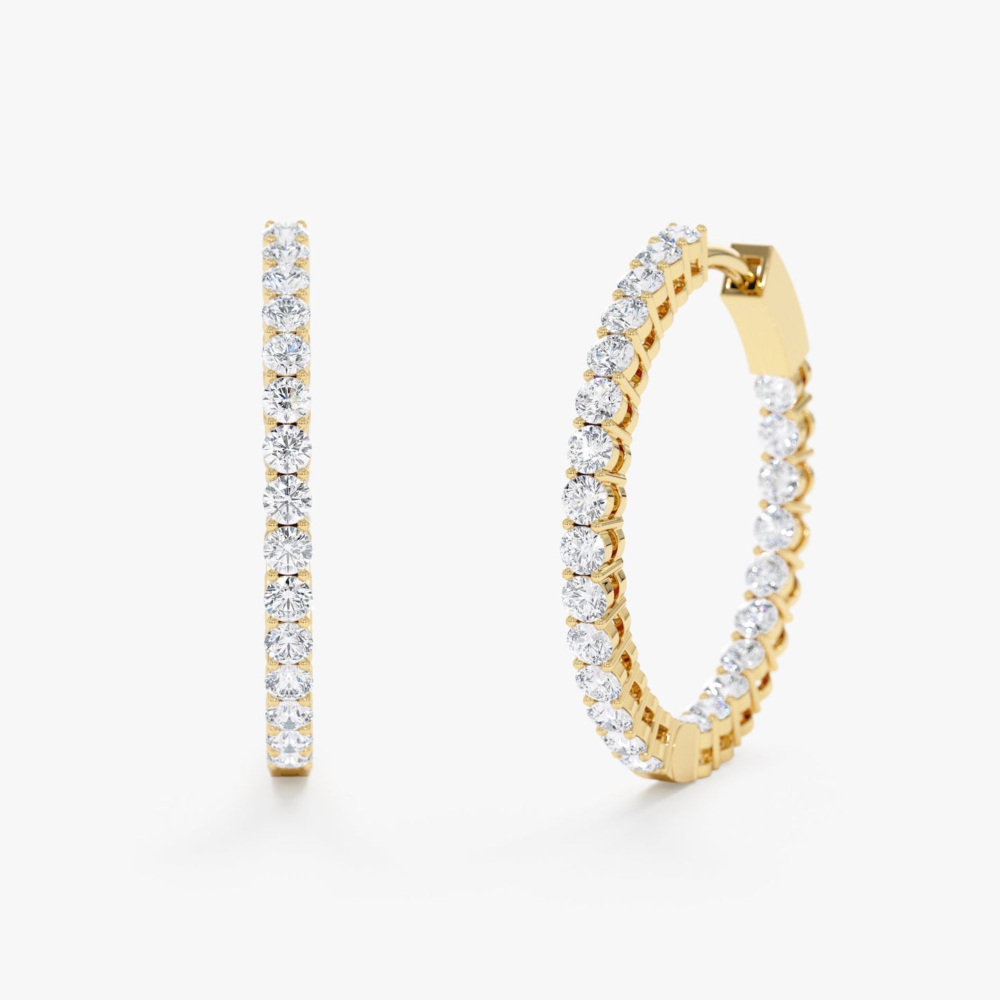 1.0 CT Round Bezel Solitaire Lab Grown Diamond Earrings
