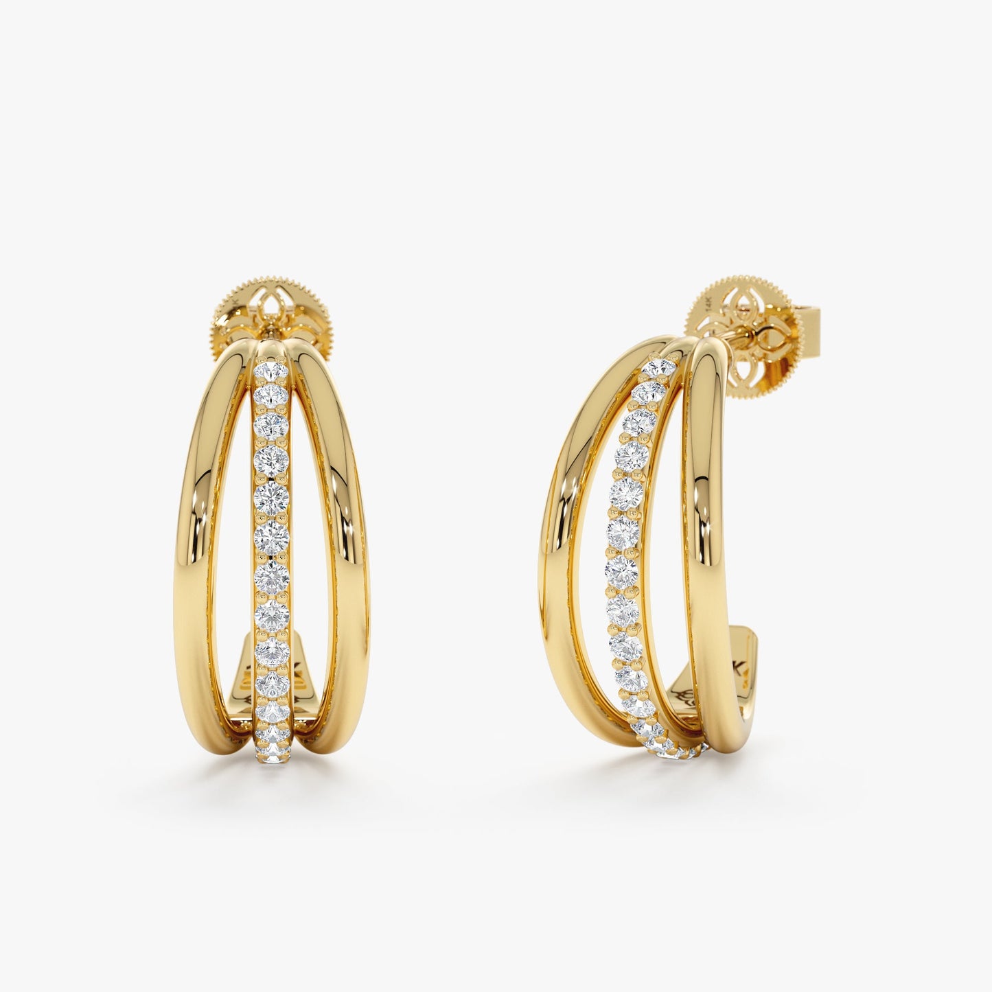 1.0 CT Round Bezel Solitaire Lab Grown Diamond Earrings