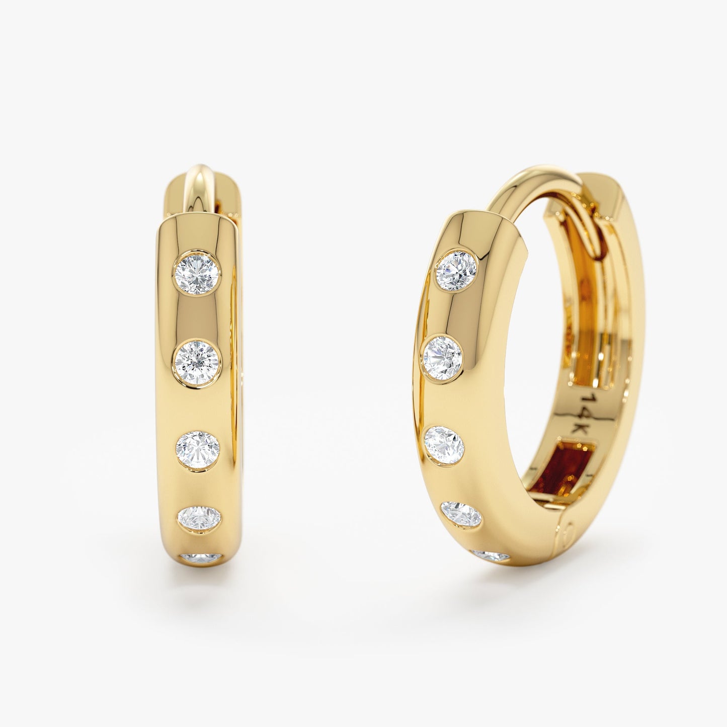 1.0 CT Round Bezel Solitaire Lab Grown Diamond Earrings