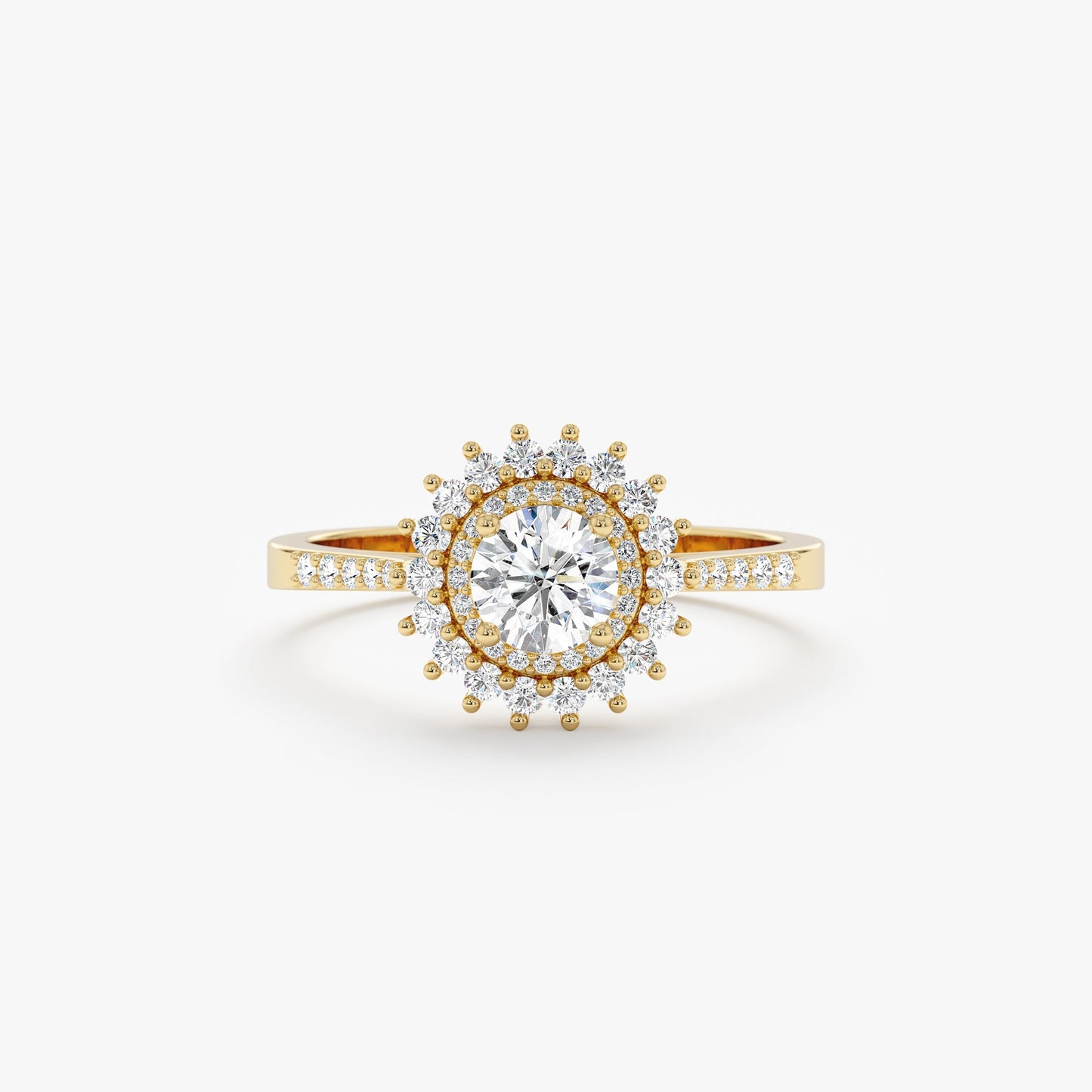 2 CT Round Three Stones Lab Grown Diamond Engagement Ring