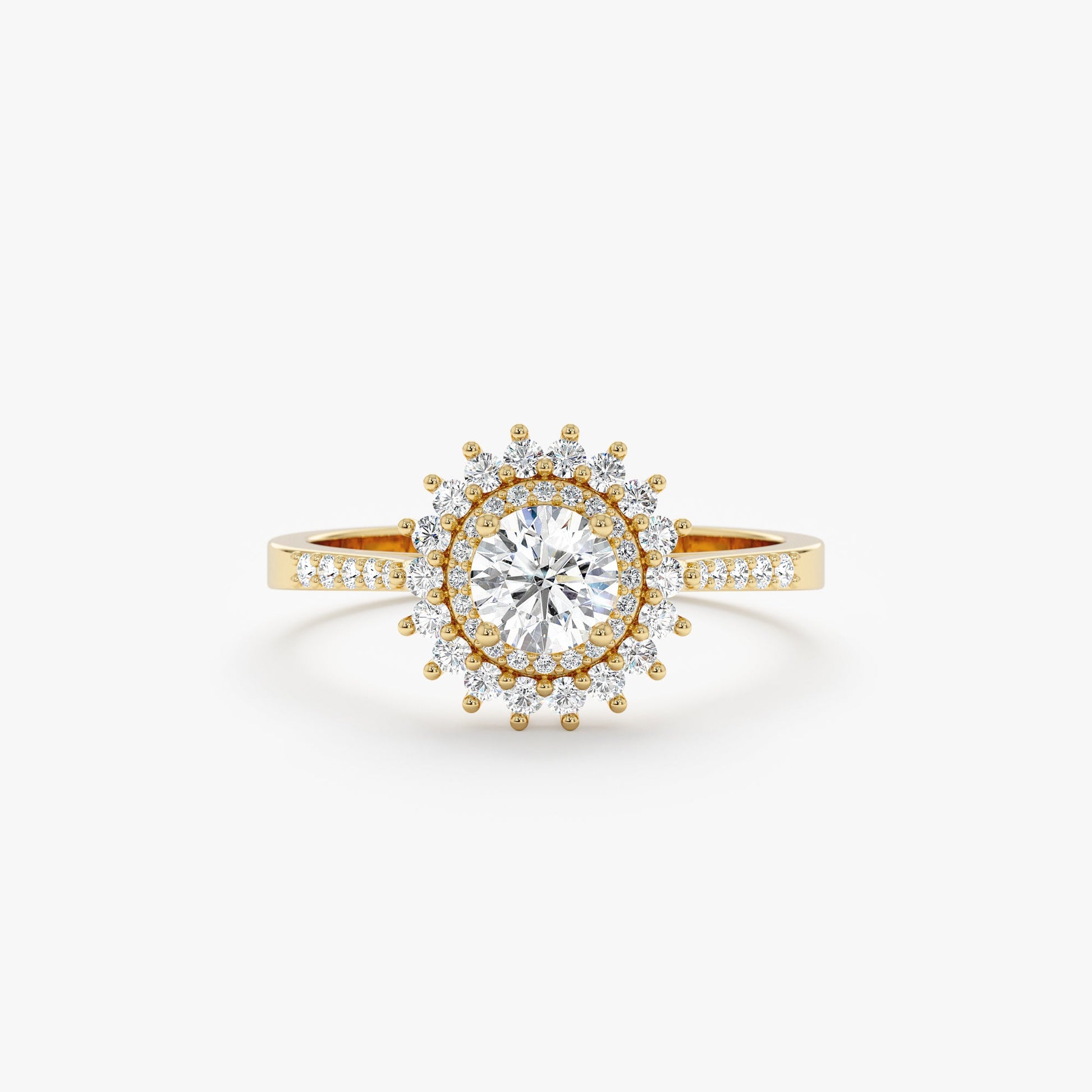 2 CT Round Three Stones Lab Grown Diamond Engagement Ring