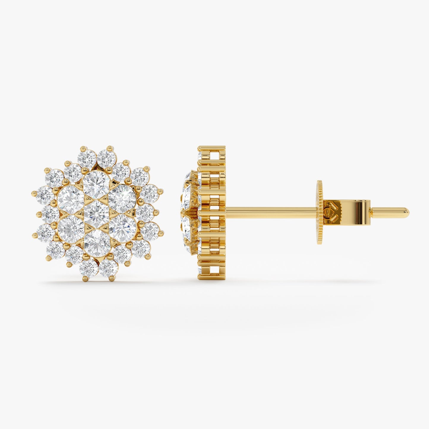 1.0 CT Round Bezel Solitaire Lab Grown Diamond Earrings