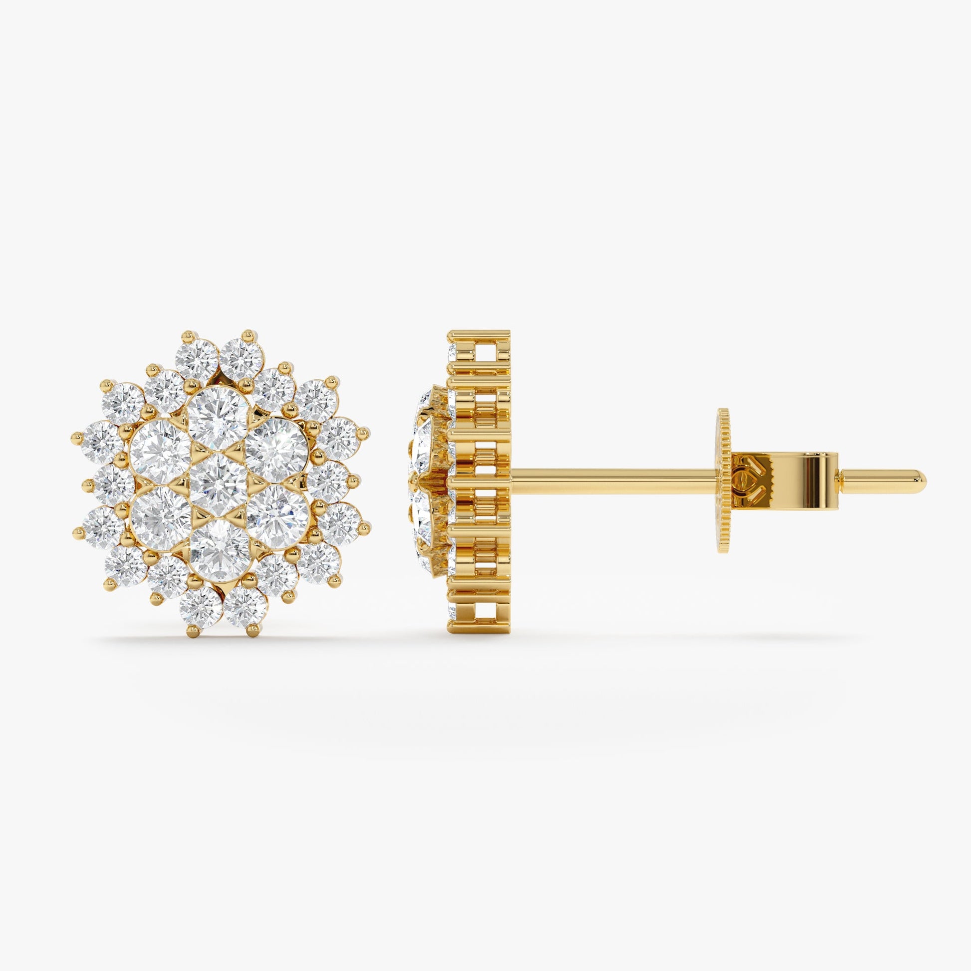 1.0 CT Round Bezel Solitaire Lab Grown Diamond Earrings