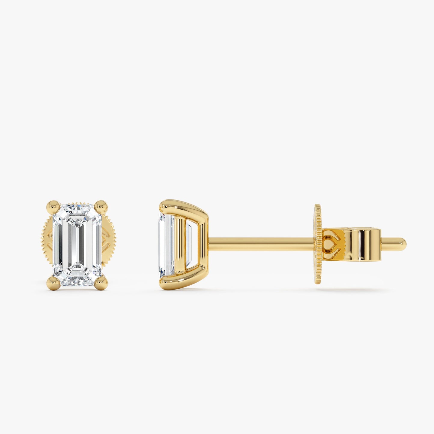 1.0 CT Round Bezel Solitaire Lab Grown Diamond Earrings