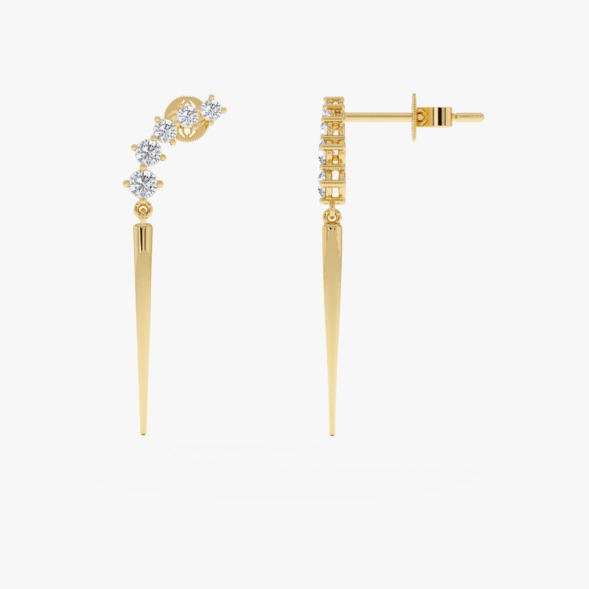 1.0 CT Round Bezel Solitaire Lab Grown Diamond Earrings