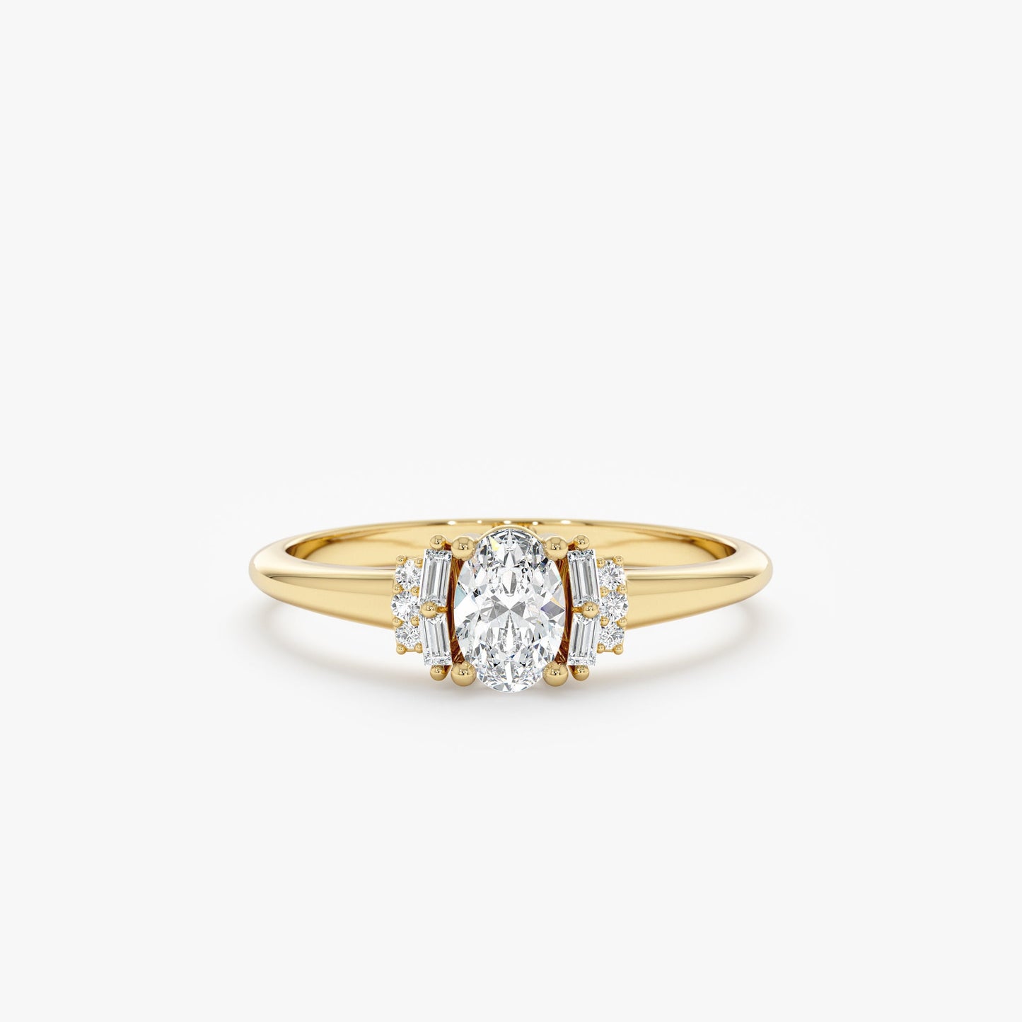 2 CT Round Three Stones Lab Grown Diamond Engagement Ring