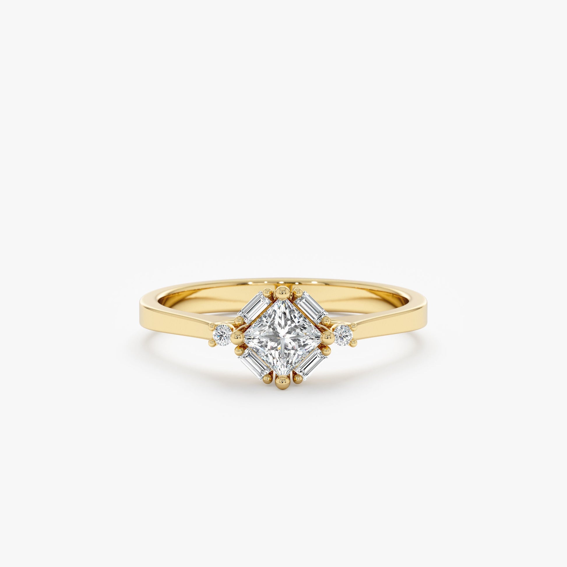 2 CT Round Three Stones Lab Grown Diamond Engagement Ring