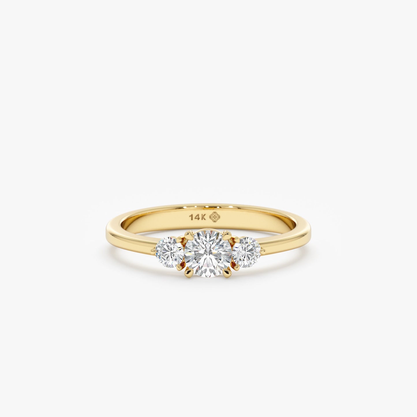 2 CT Round Three Stones Lab Grown Diamond Engagement Ring