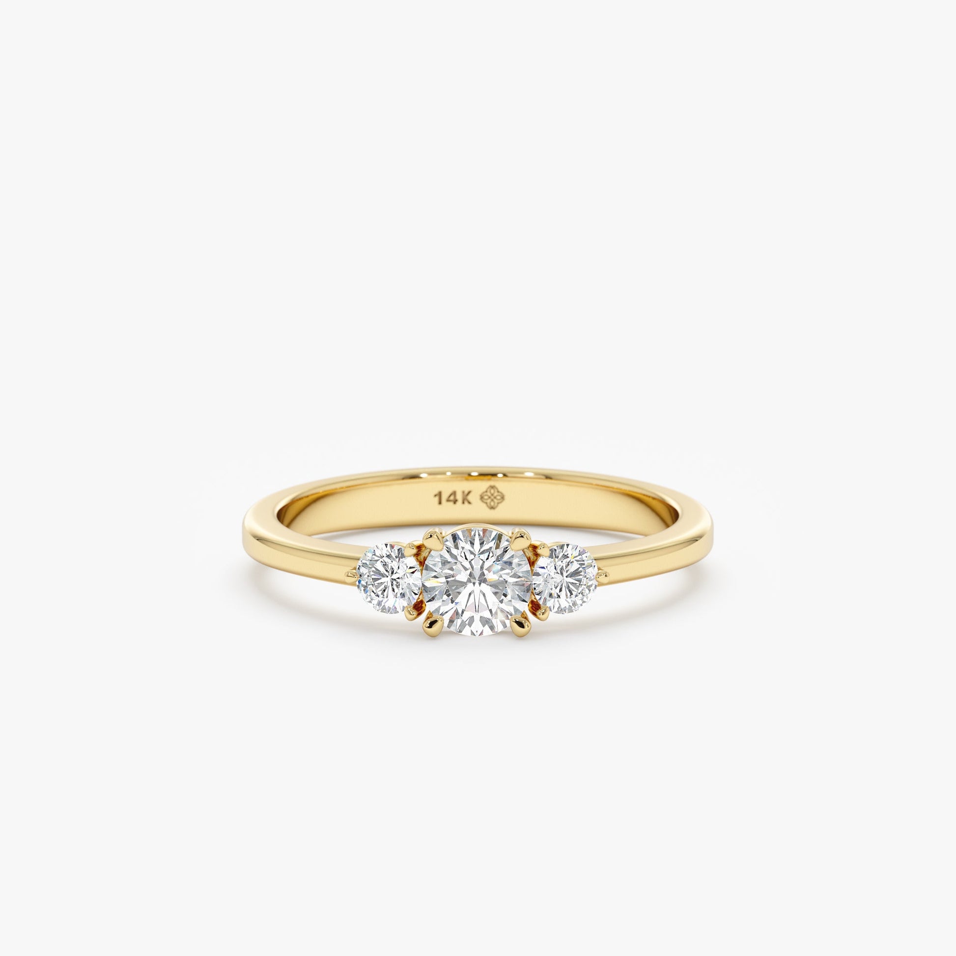 2 CT Round Three Stones Lab Grown Diamond Engagement Ring