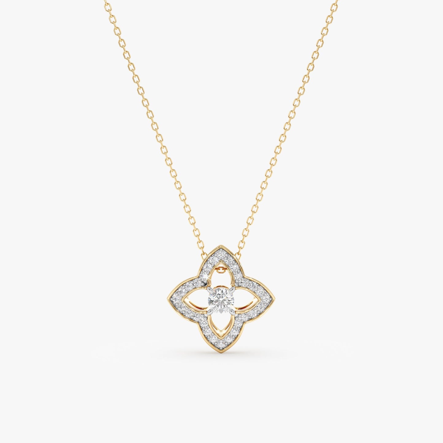 1.0 CT Round Bezel Solitaire Lab Grown Diamond Necklace