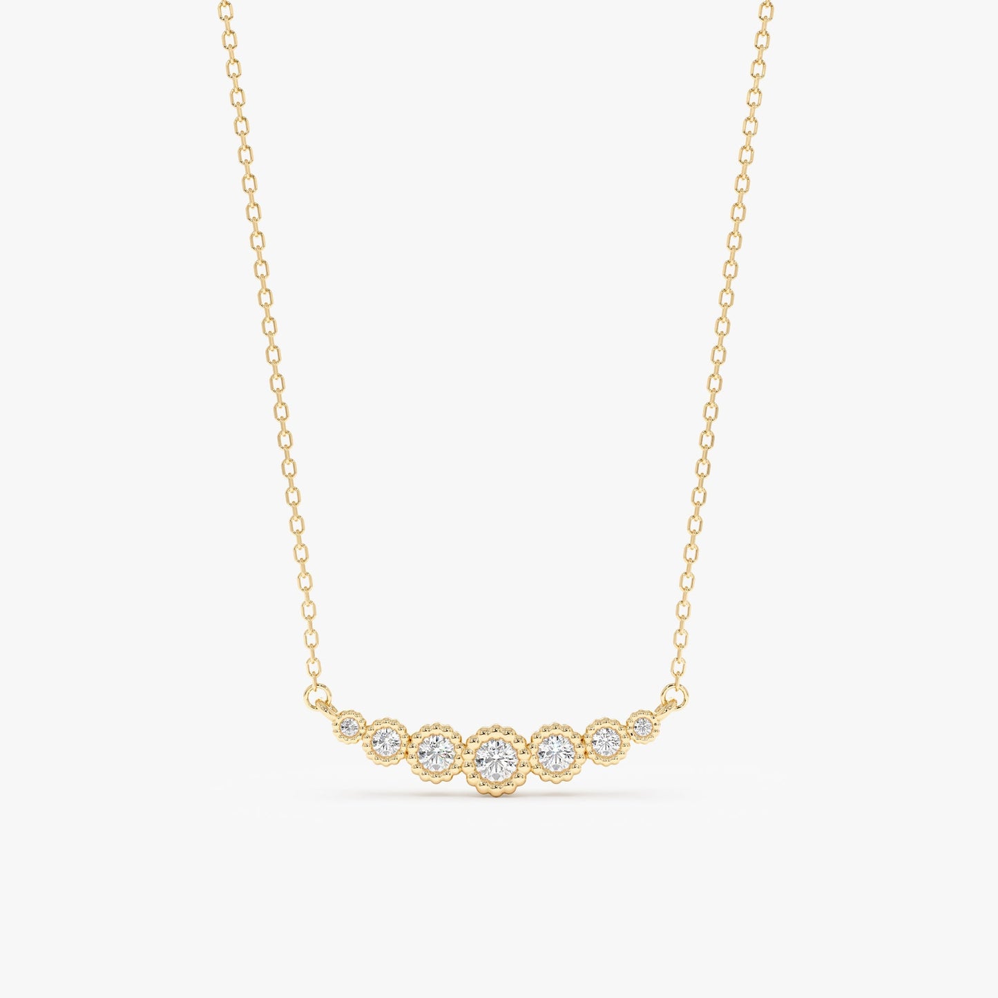1.0 CT Round Bezel Solitaire Lab Grown Diamond Necklace