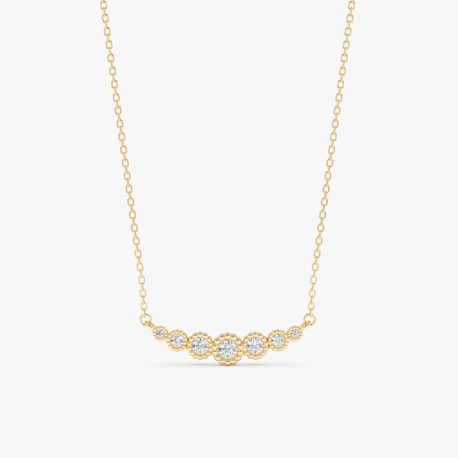 1.0 CT Round Bezel Solitaire Lab Grown Diamond Necklace