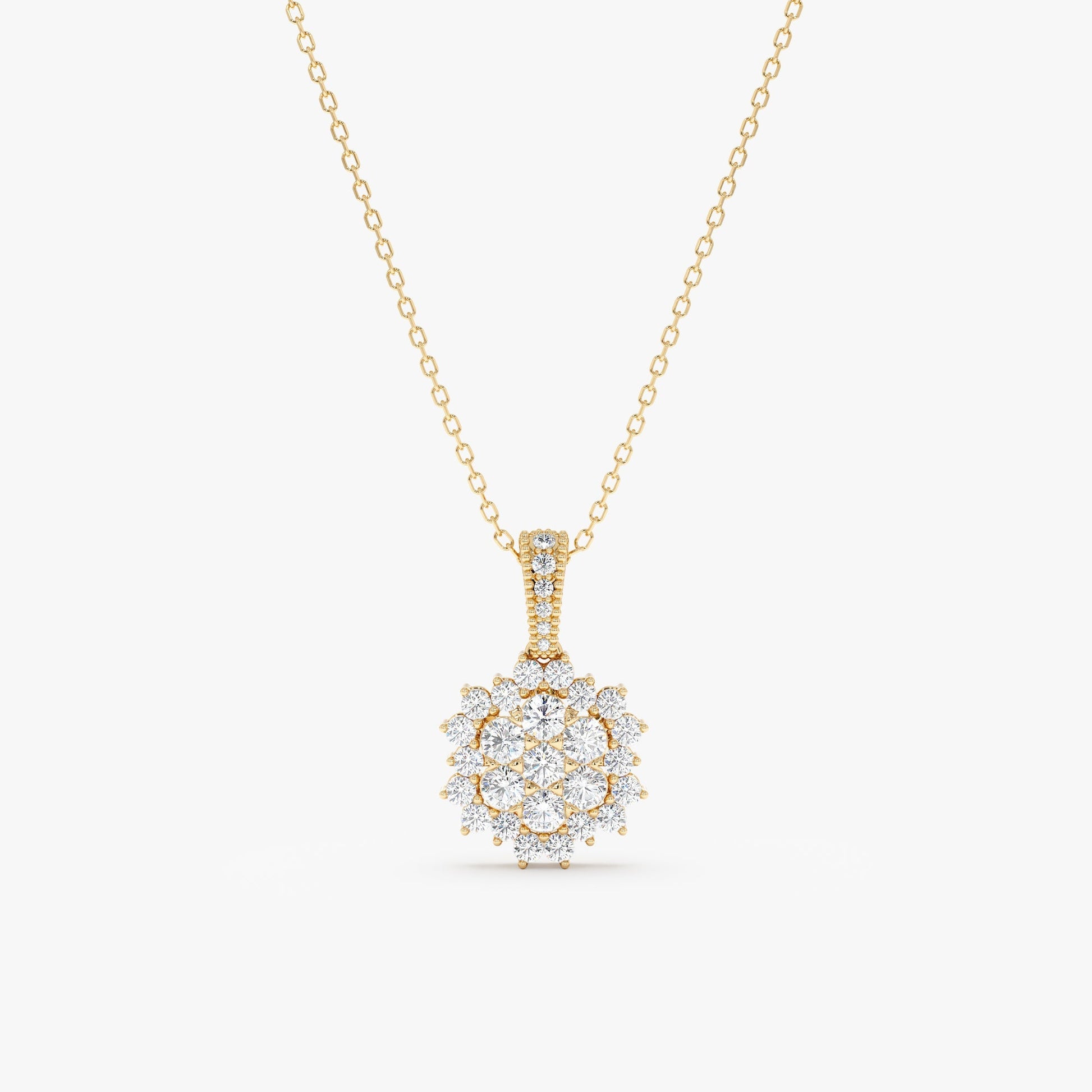 1.0 CT Round Bezel Solitaire Lab Grown Diamond Necklace