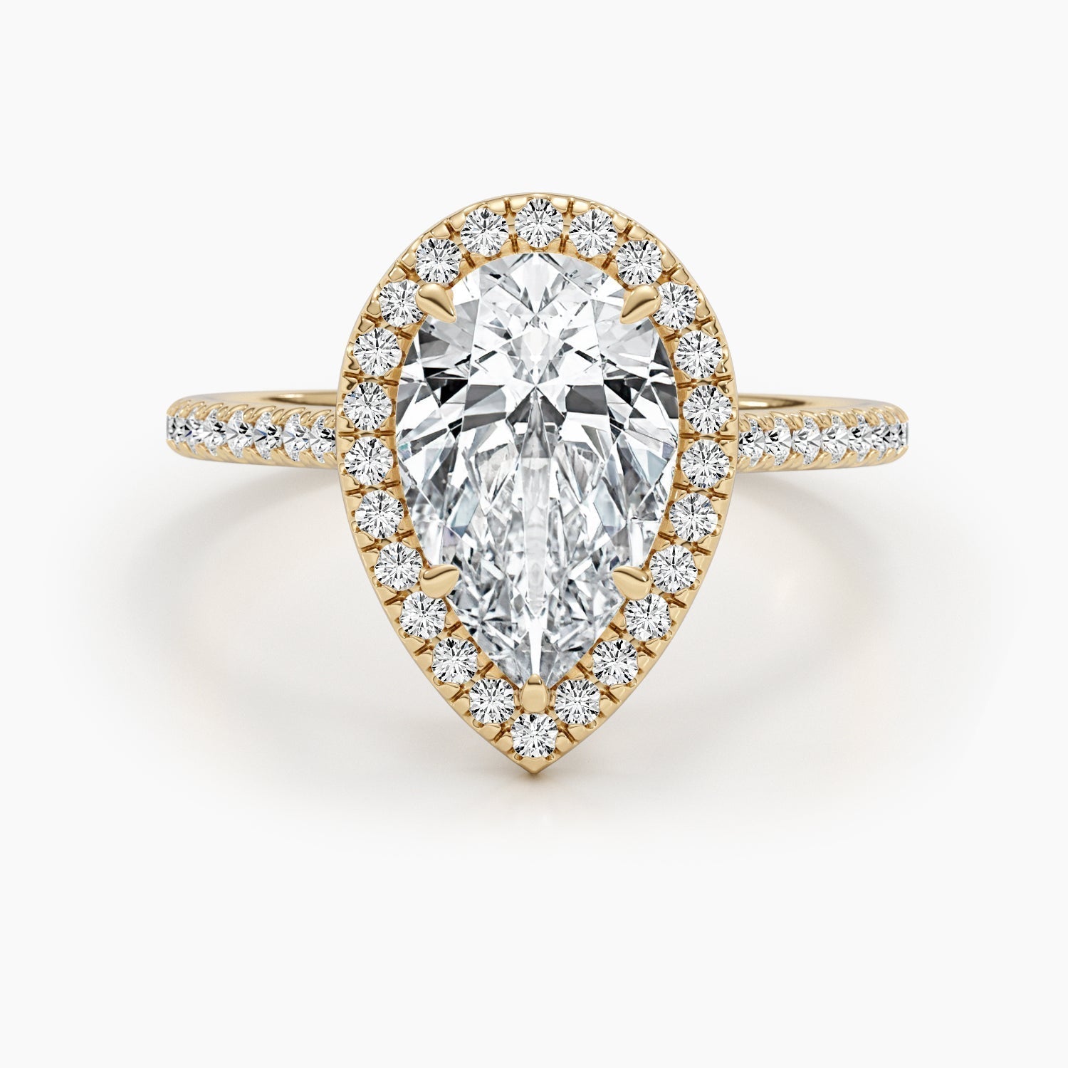 2.51 CT Pear Halo CVD F/VS  Diamond Engagement Ring 3