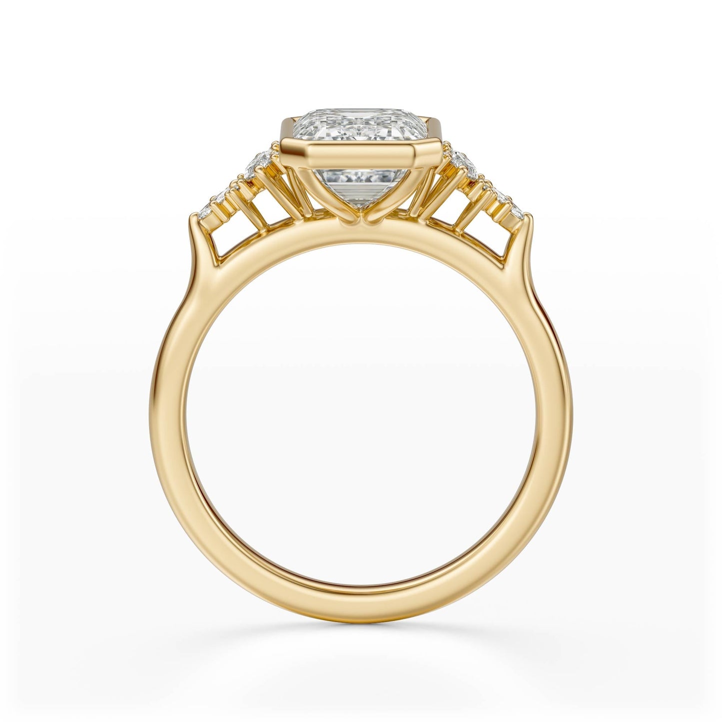 Marquise Shaped Three Stone Lab Grown Diamond Engagement Ring