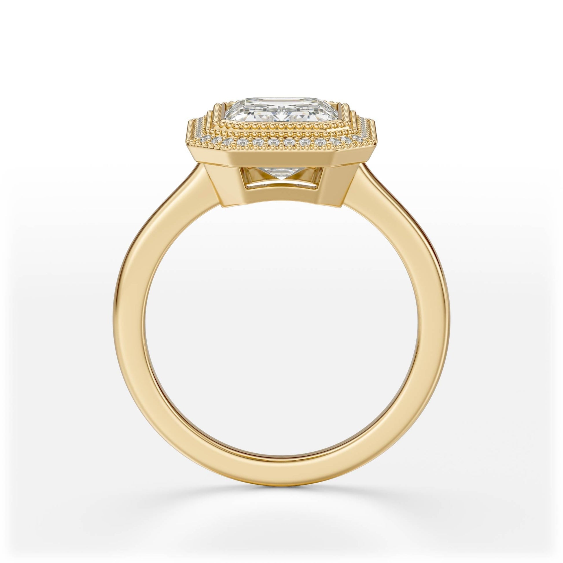 Marquise Shaped Three Stone Lab Grown Diamond Engagement Ring