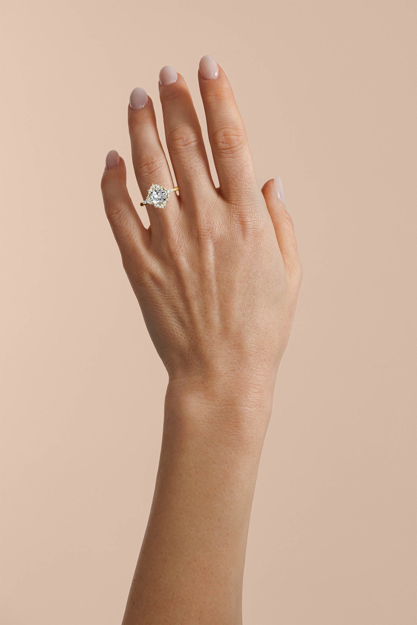 Marquise Shaped Three Stone Lab Grown Diamond Engagement Ring