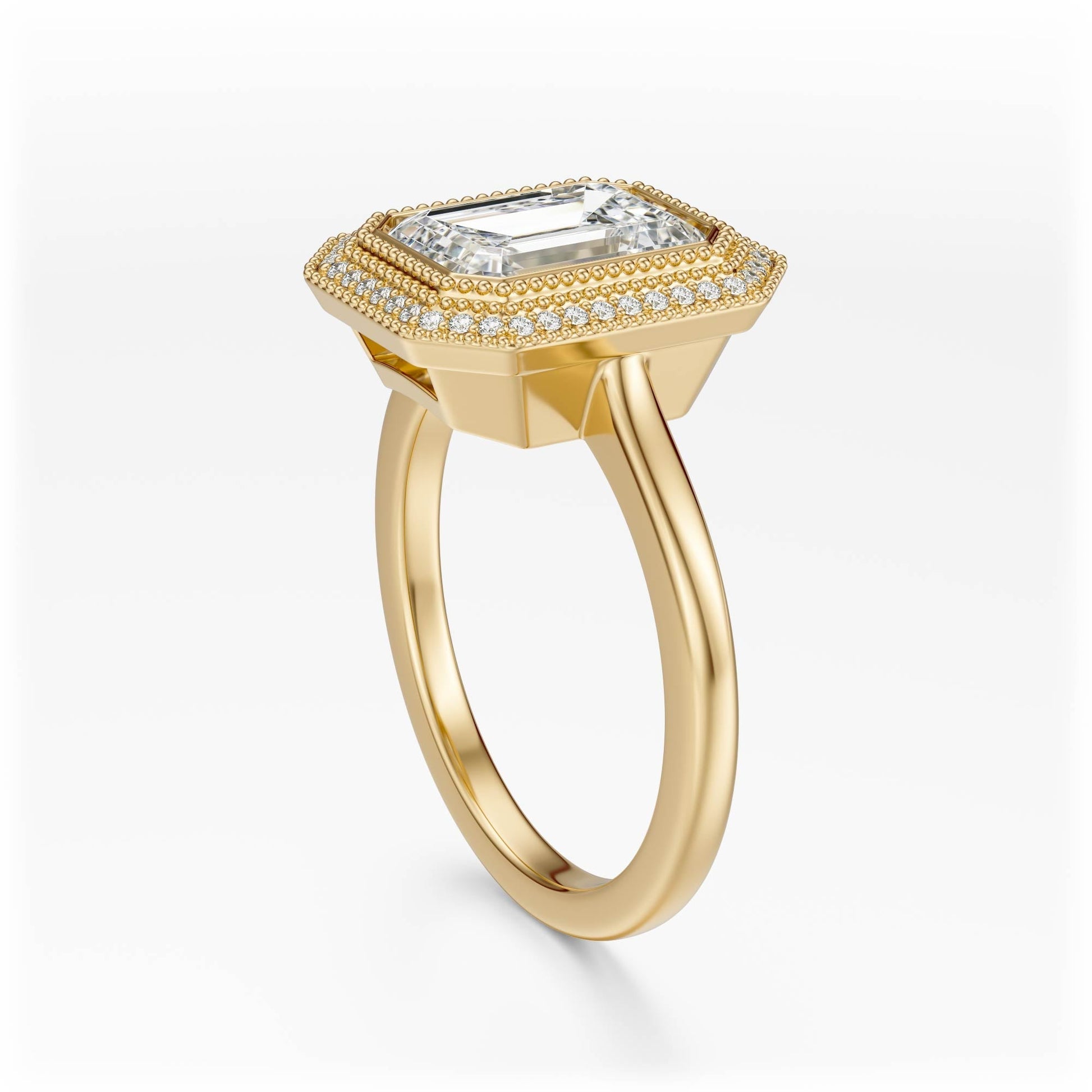 Marquise Shaped Three Stone Lab Grown Diamond Engagement Ring