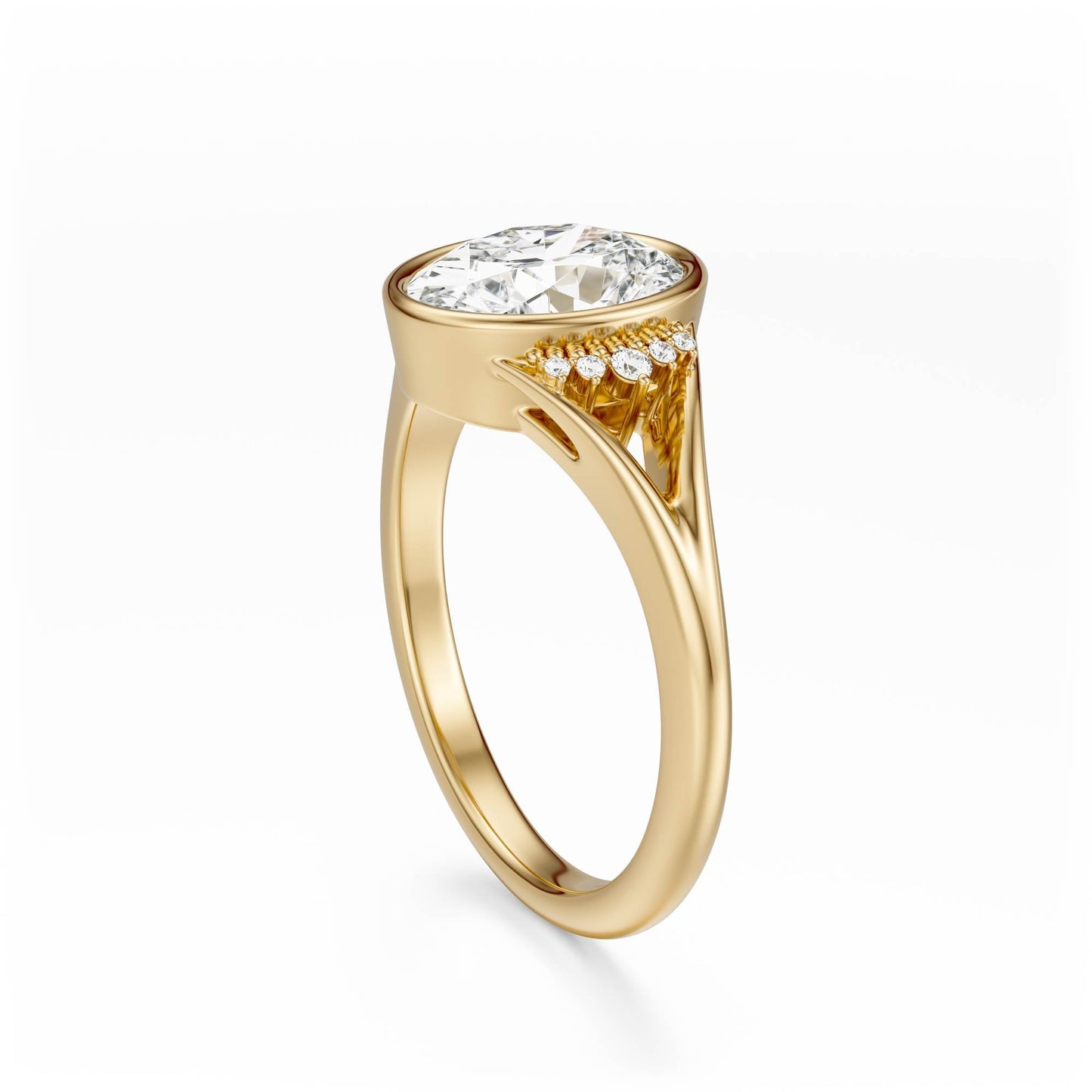 Marquise Shaped Three Stone Lab Grown Diamond Engagement Ring