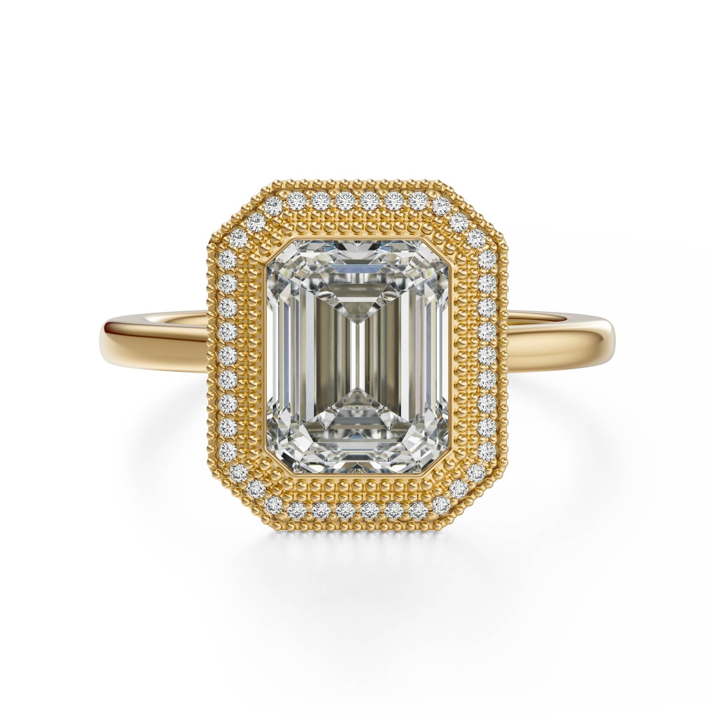 Marquise Shaped Three Stone Lab Grown Diamond Engagement Ring