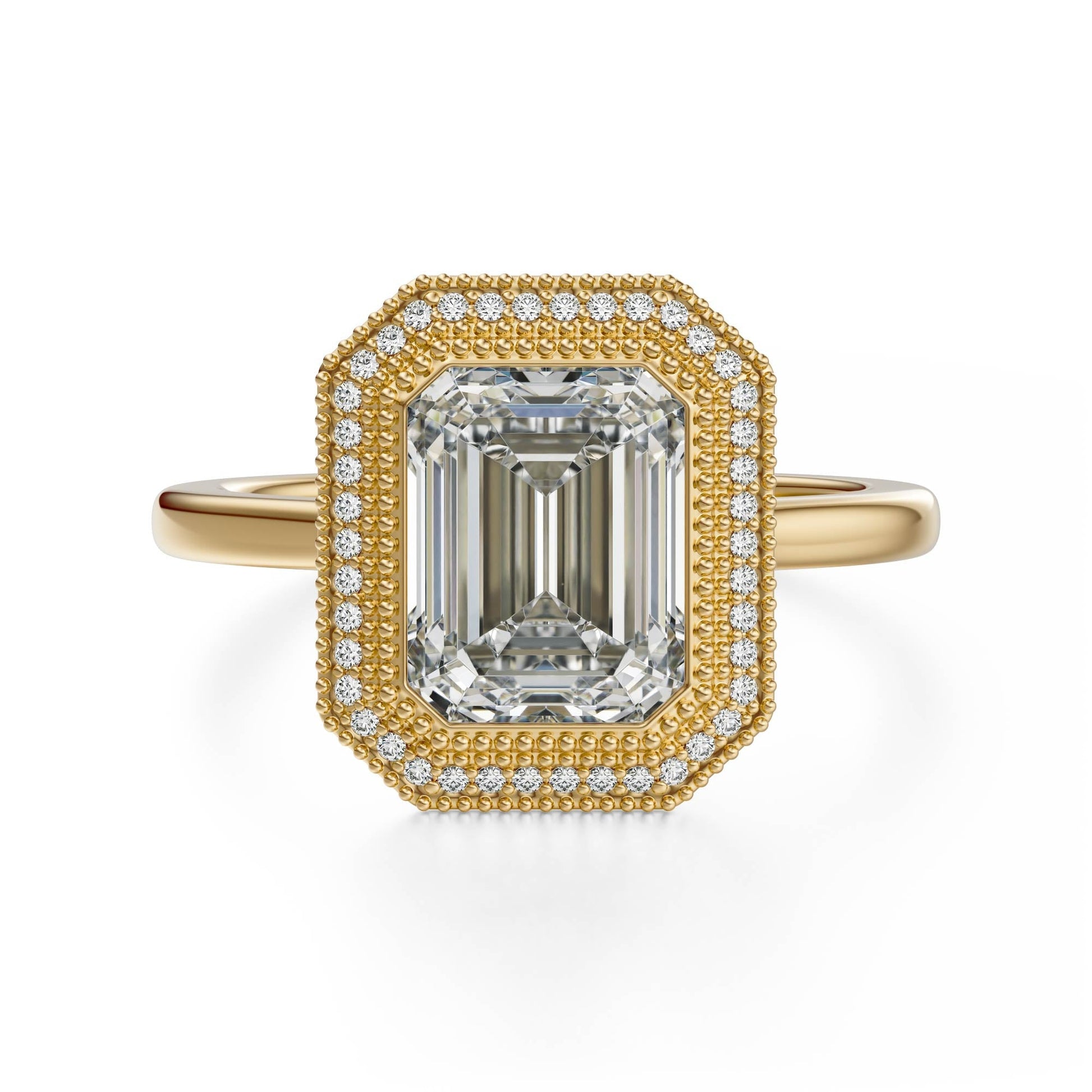 Marquise Shaped Three Stone Lab Grown Diamond Engagement Ring