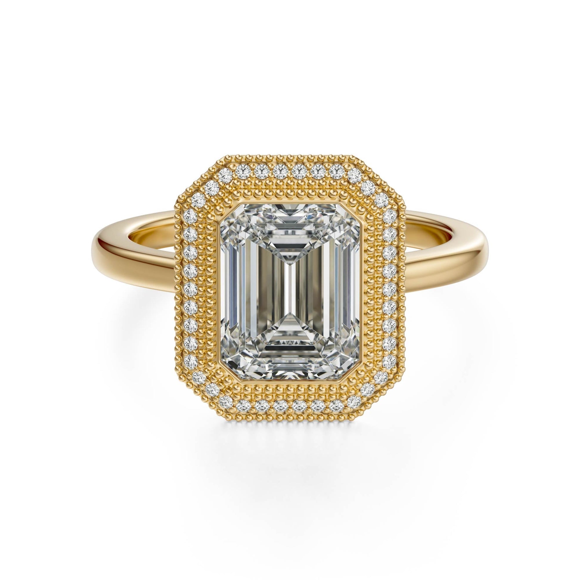 Marquise Shaped Three Stone Lab Grown Diamond Engagement Ring