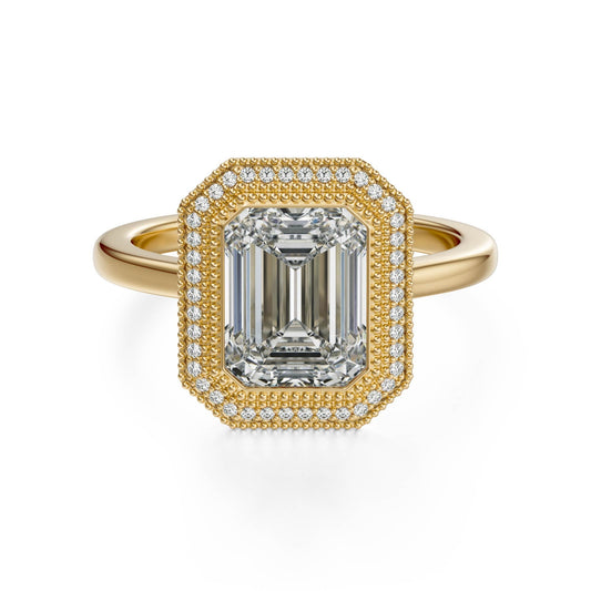 Marquise Shaped Three Stone Lab Grown Diamond Engagement Ring