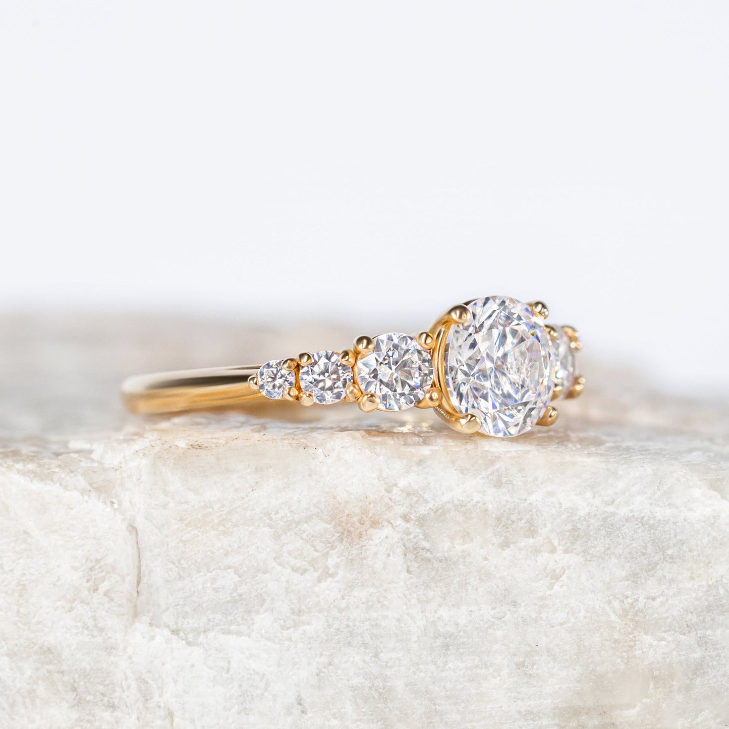 2 CT Round Three Stones Lab Grown Diamond Engagement Ring