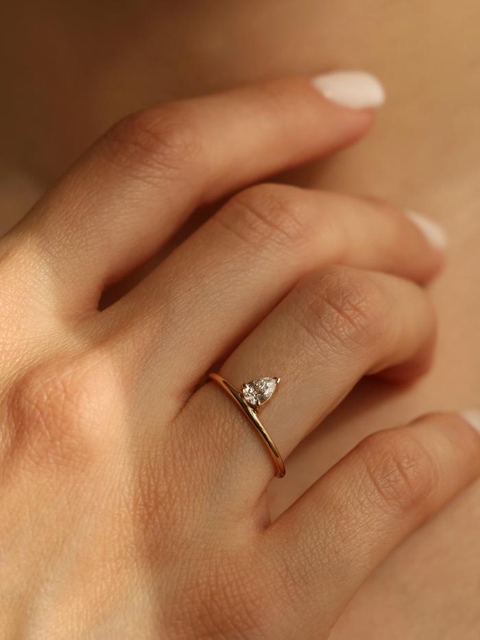 Marquise Cut Cluster Styled Lab Grown Diamond Engagement Ring
