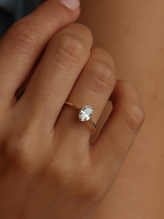 Marquise Cut Cluster Styled Lab Grown Diamond Engagement Ring