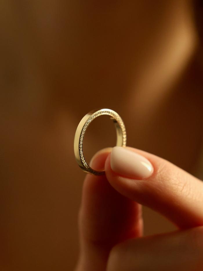 Marquise Cut Cluster Styled Lab Grown Wedding Band