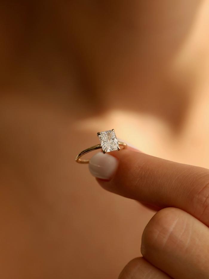 Marquise Cut Cluster Styled Lab Grown Diamond Engagement Ring