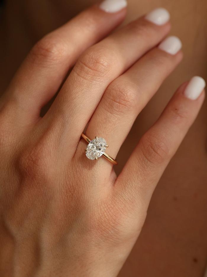 Marquise Cut Cluster Styled Lab Grown Diamond Engagement Ring