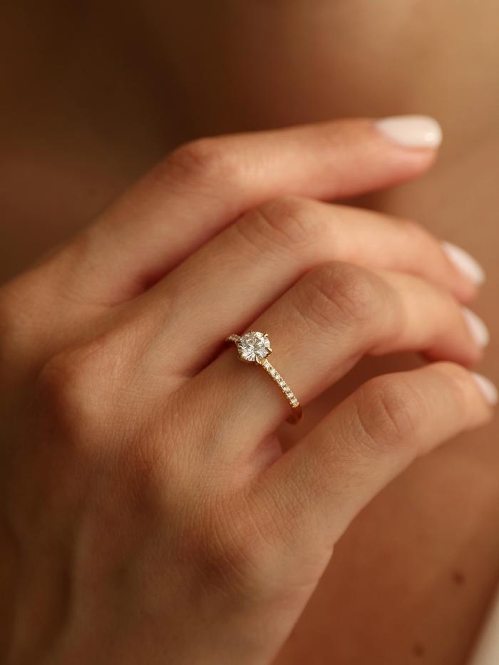 Marquise Cut Cluster Styled Lab Grown Diamond Engagement Ring