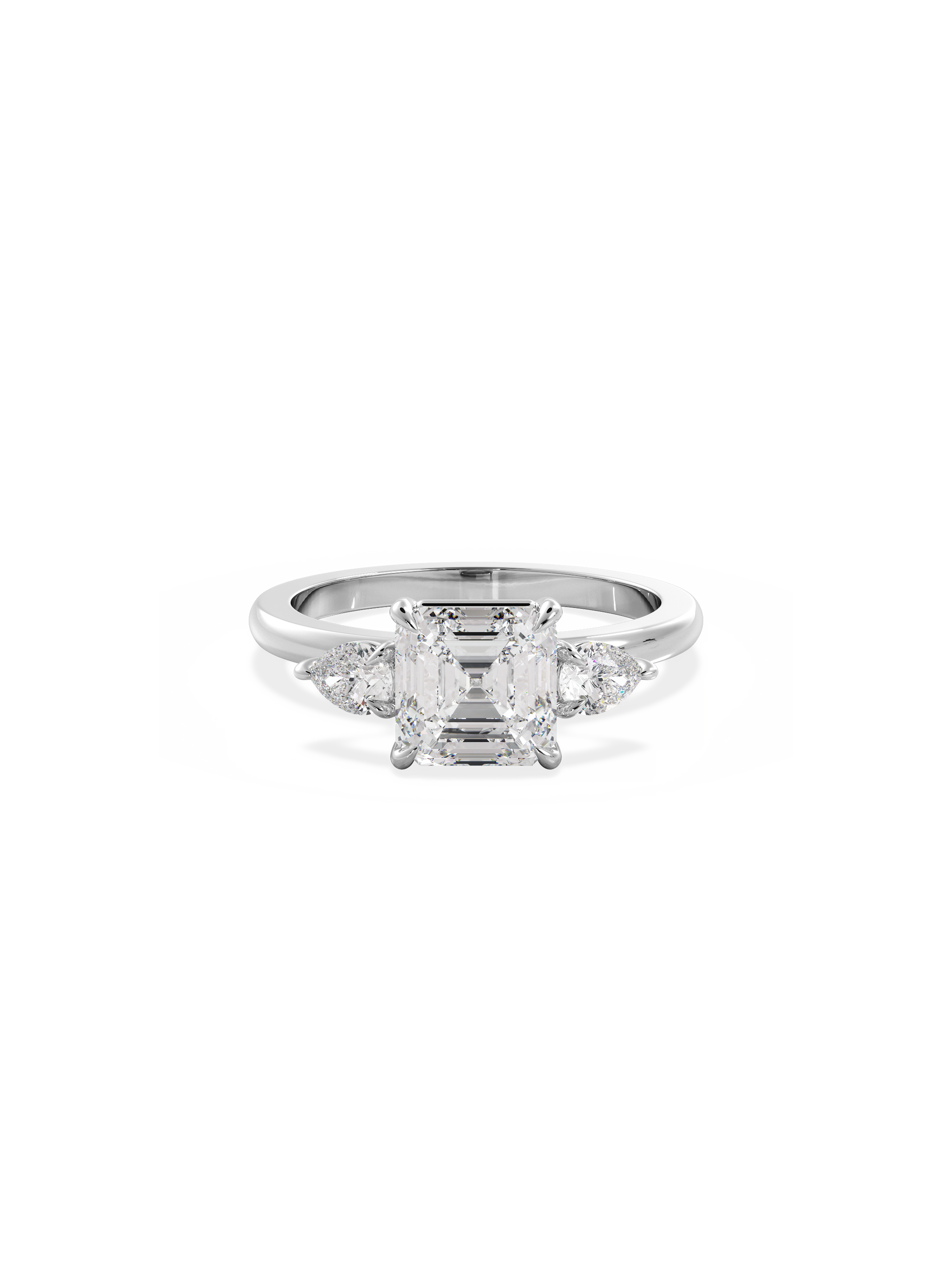 2 CT Round Three Stones Lab Grown Diamond Engagement Ring
