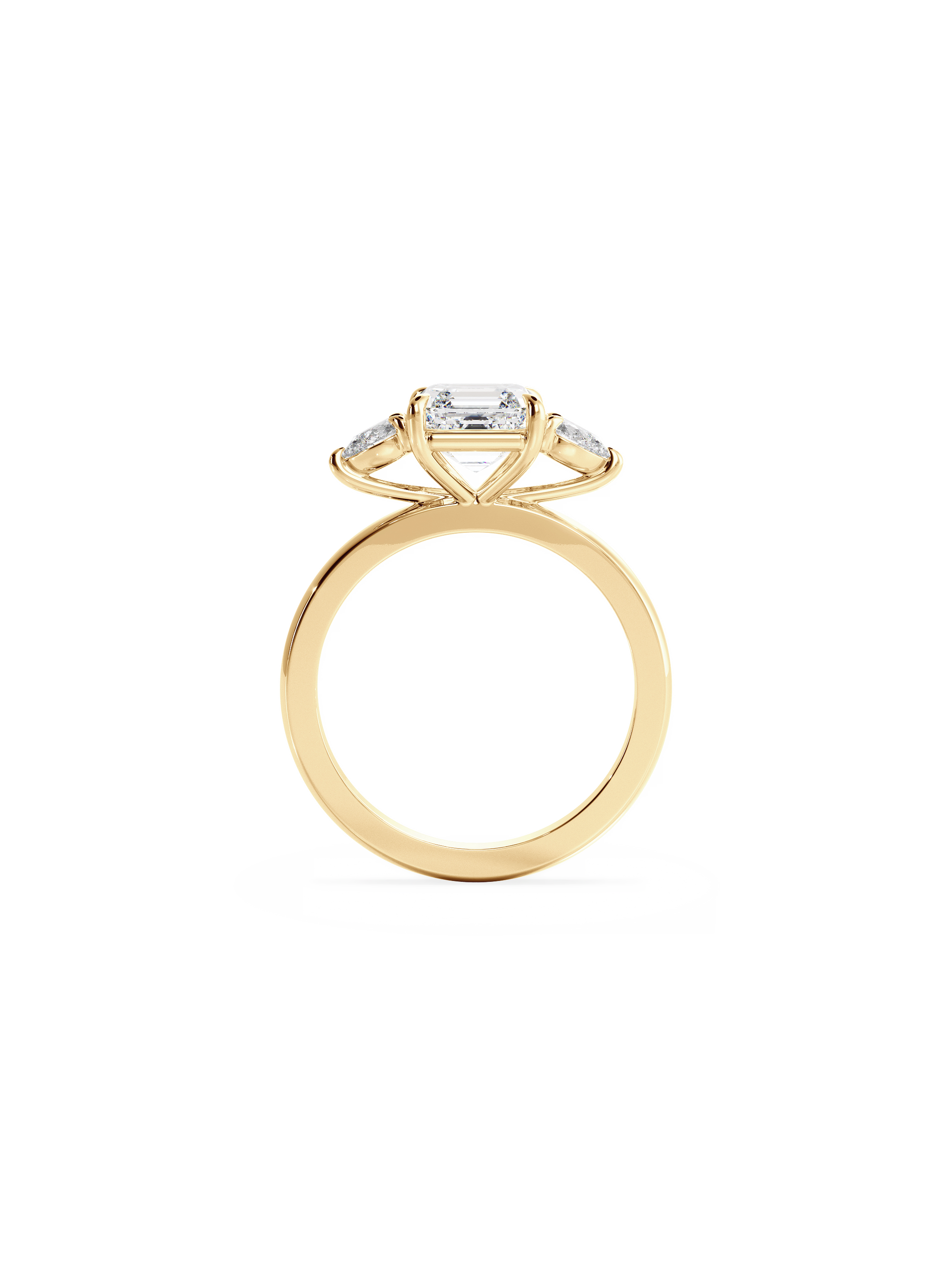 2 CT Round Three Stones Lab Grown Diamond Engagement Ring
