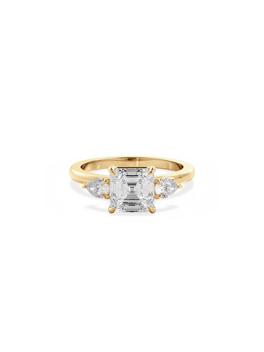 2 CT Round Three Stones Lab Grown Diamond Engagement Ring