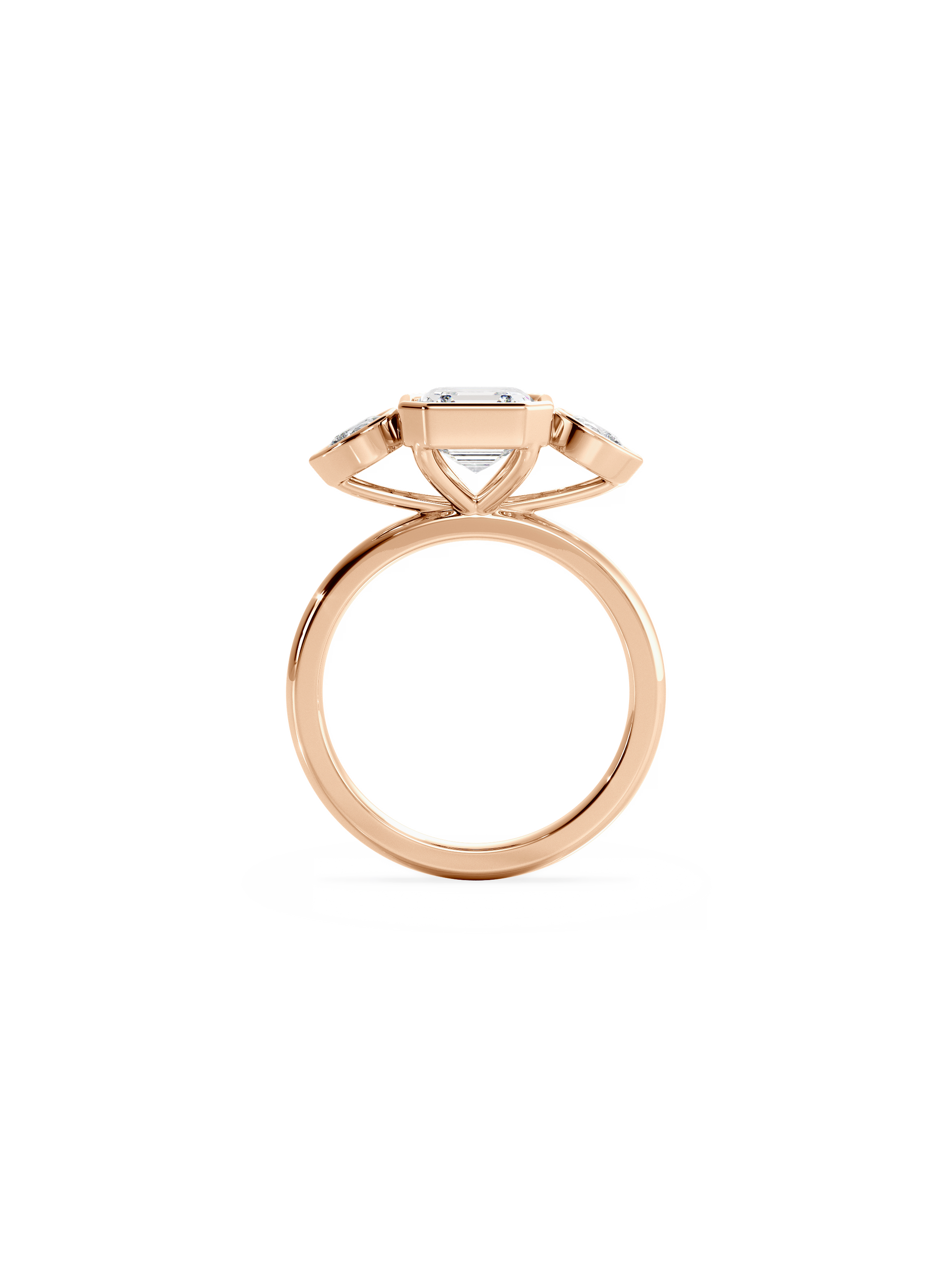 2 CT Round Three Stones Lab Grown Diamond Engagement Ring