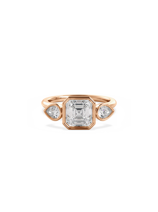 2 CT Round Three Stones Lab Grown Diamond Engagement Ring