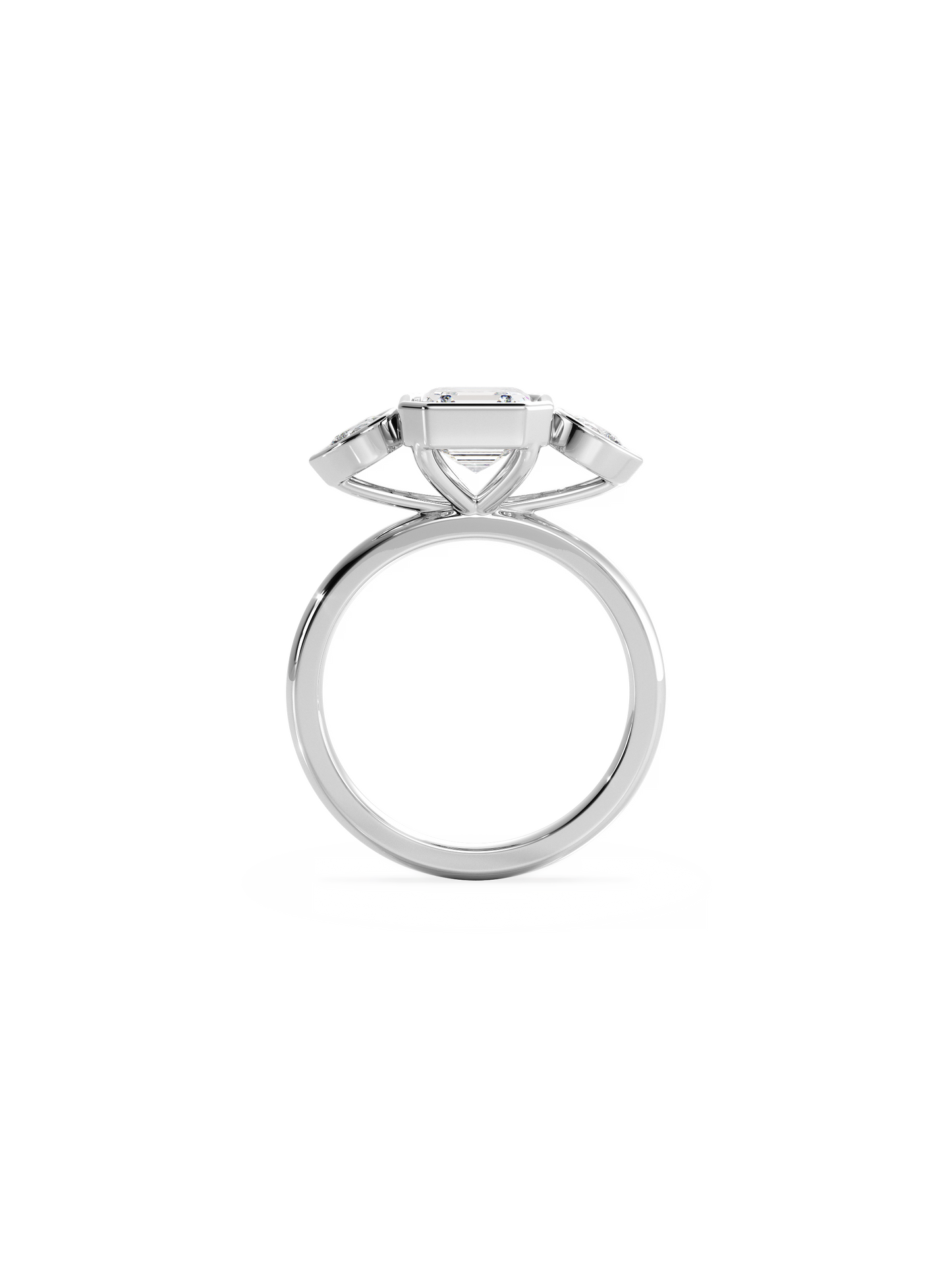 2 CT Round Three Stones Lab Grown Diamond Engagement Ring