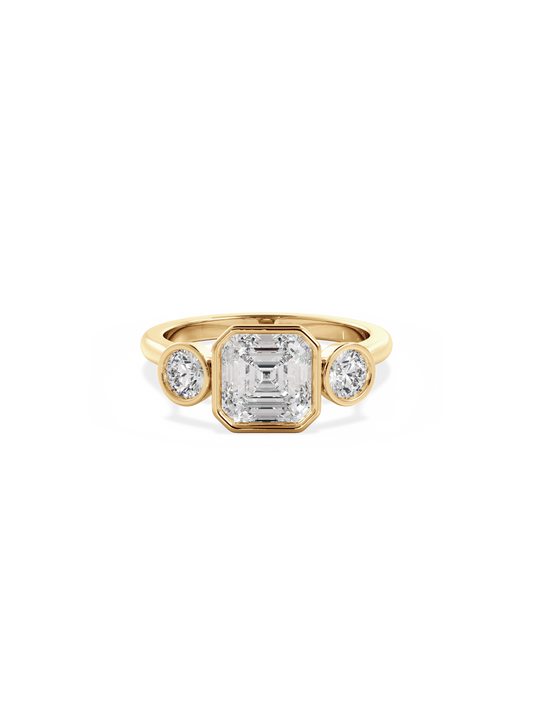 2 CT Round Three Stones Lab Grown Diamond Engagement Ring
