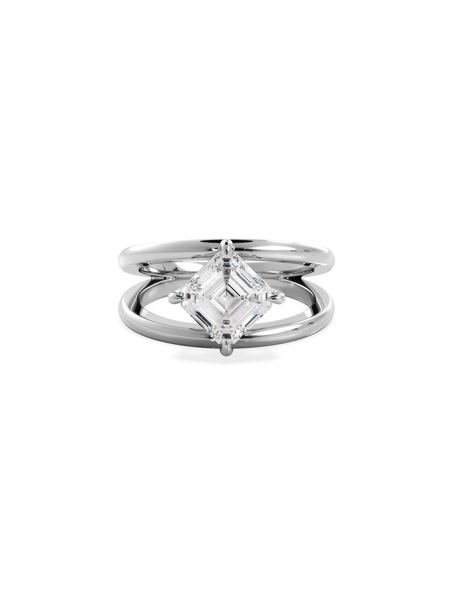 2 CT Round Three Stones Lab Grown Diamond Engagement Ring