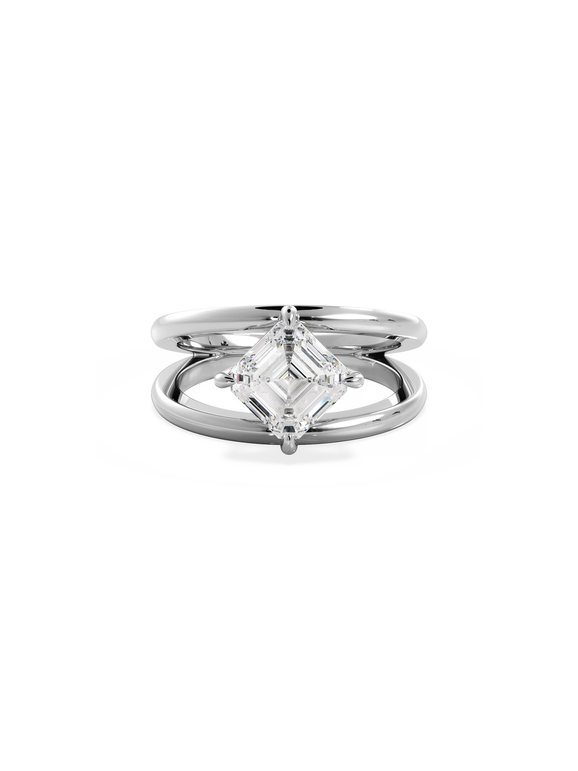 2 CT Round Three Stones Lab Grown Diamond Engagement Ring