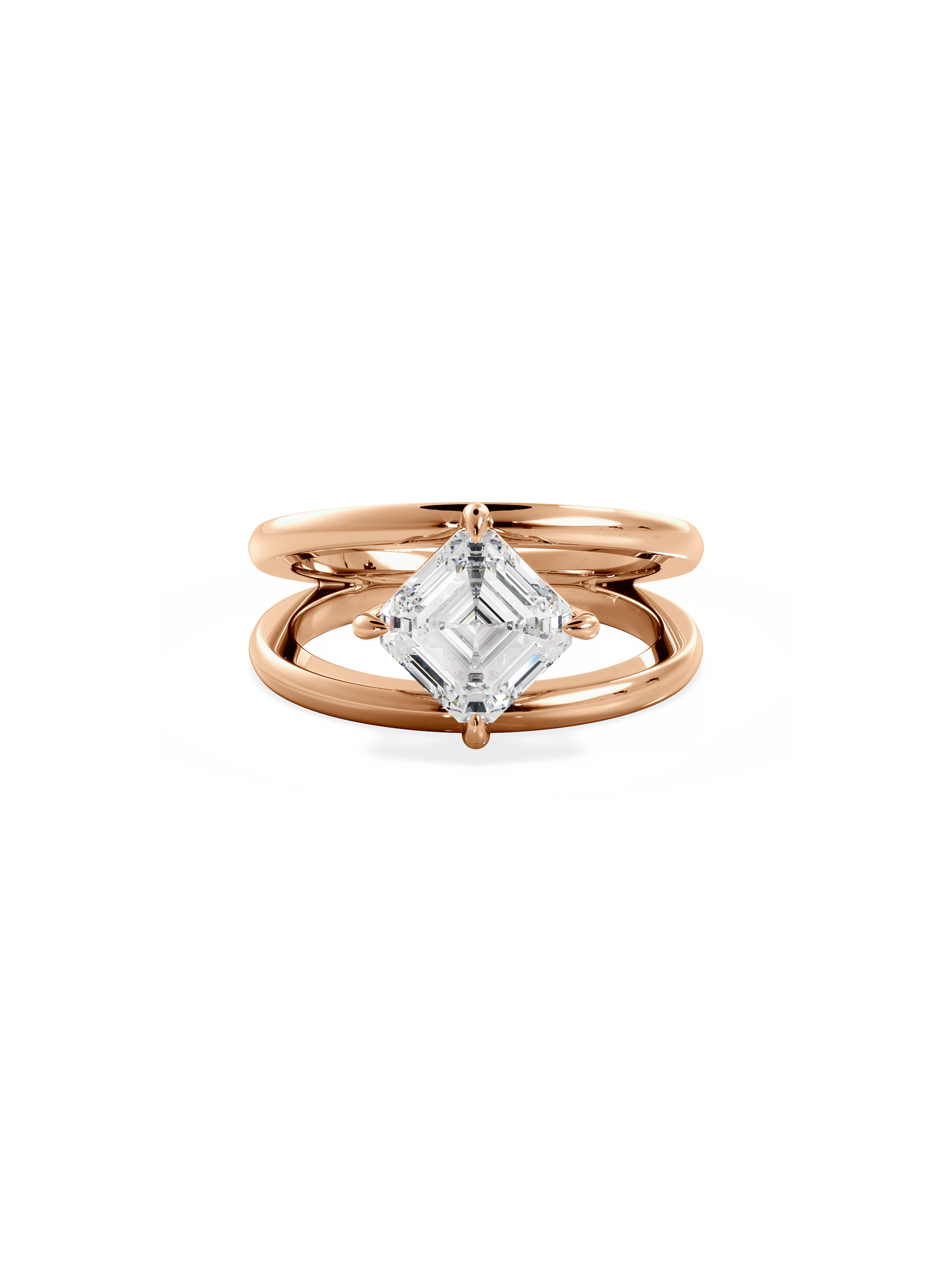 2 CT Round Three Stones Lab Grown Diamond Engagement Ring