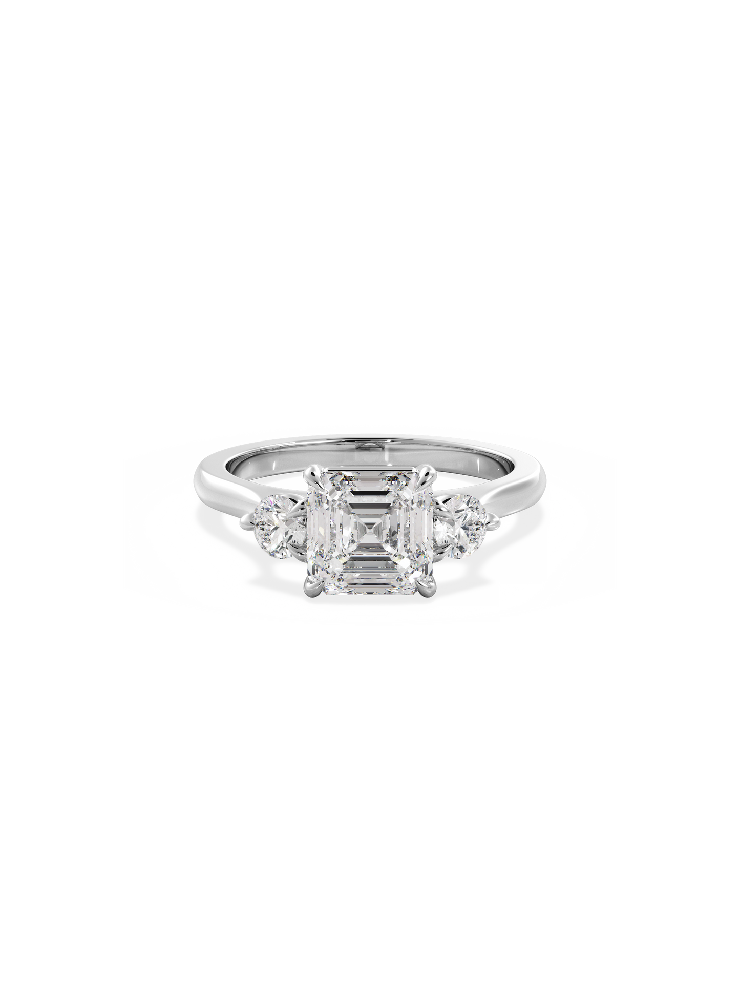 2 CT Round Three Stones Lab Grown Diamond Engagement Ring