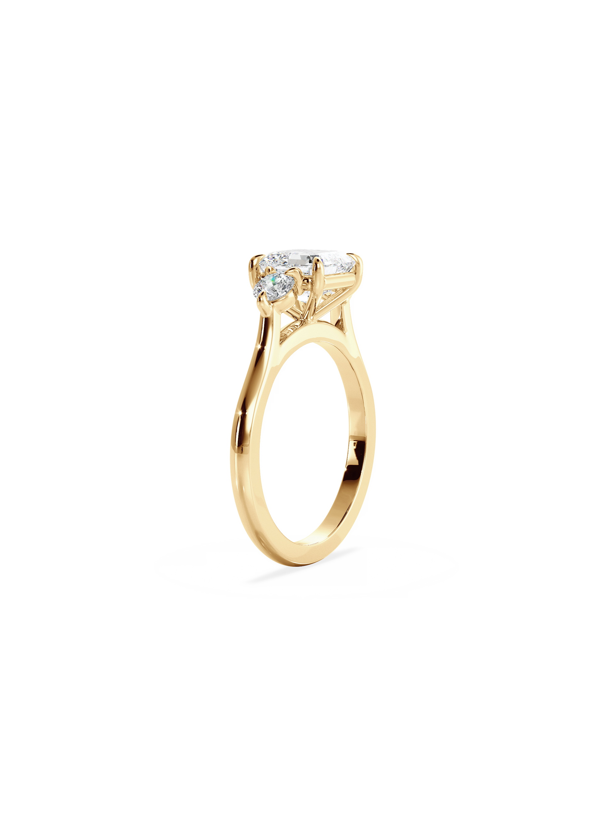 2 CT Round Three Stones Lab Grown Diamond Engagement Ring