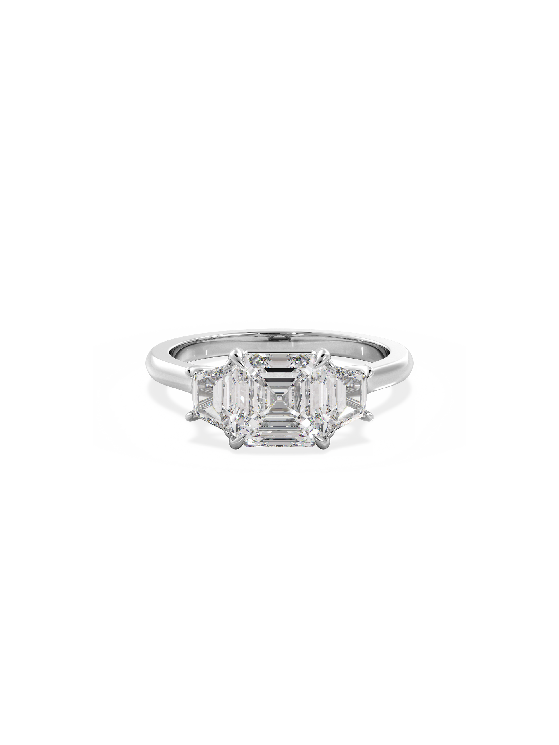 2 CT Round Three Stones Lab Grown Diamond Engagement Ring