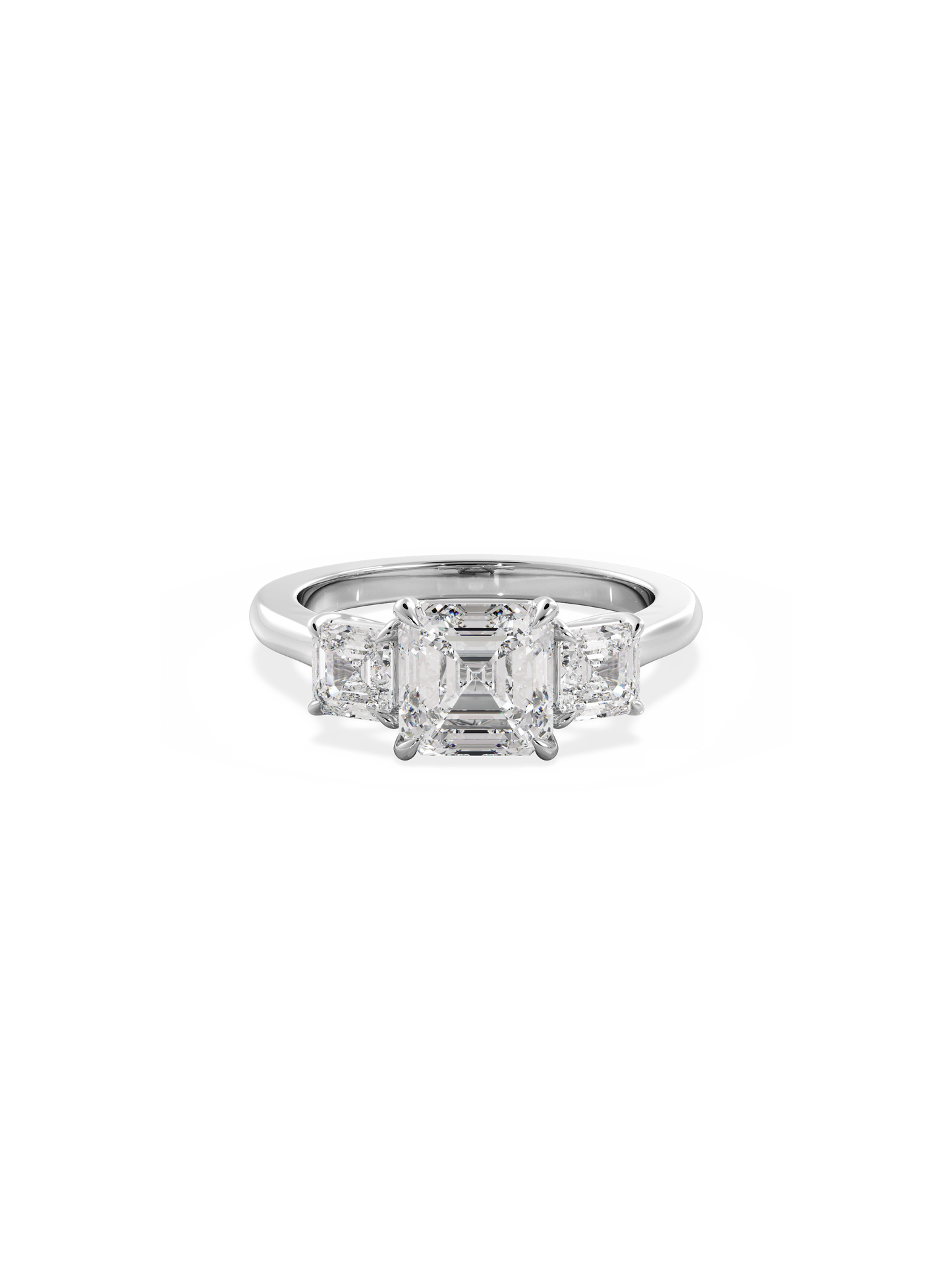2 CT Round Three Stones Lab Grown Diamond Engagement Ring